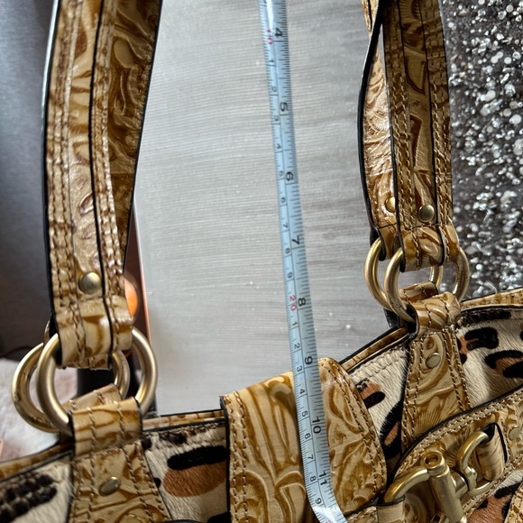 Hype Animal Print Brass Metal Leather Shoulder Bag Gold Tone, - Picture 8 of 11